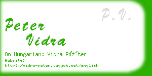 peter vidra business card